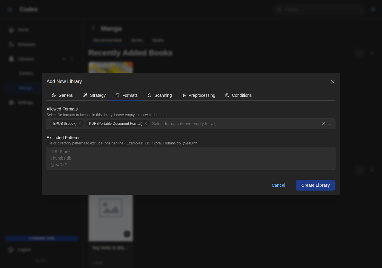 Add Library - Books Formats