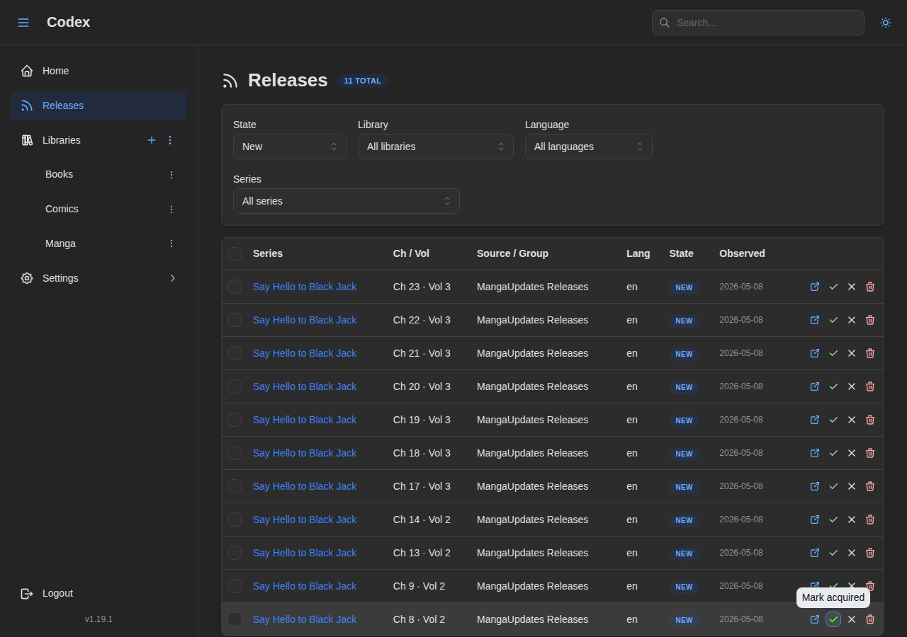 Releases Inbox, New